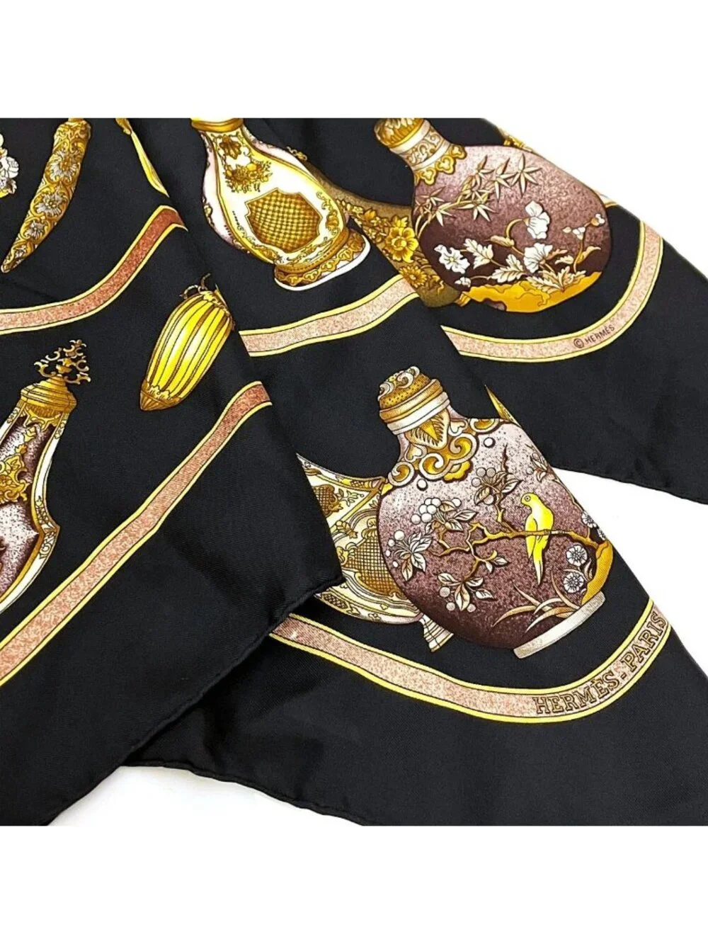 Hermes Qu Importe le Flacon Pourvu Qu 'on Ait L 'ivresse Carre 90 Scarf Silk
